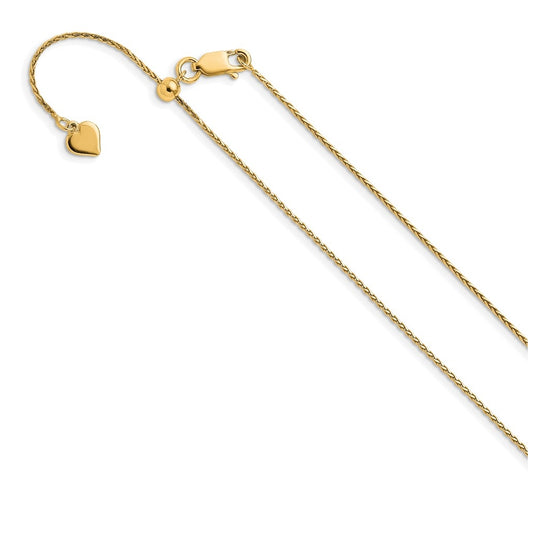 Sterling SIlver Gold Plated Adjustable .95mm D/C Spiga Chain