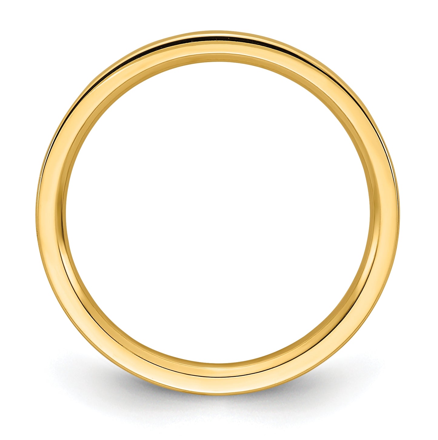 14k Yellow Gold 2mm Standard Weight Flat Comfort Fit Wedding Band Size 5