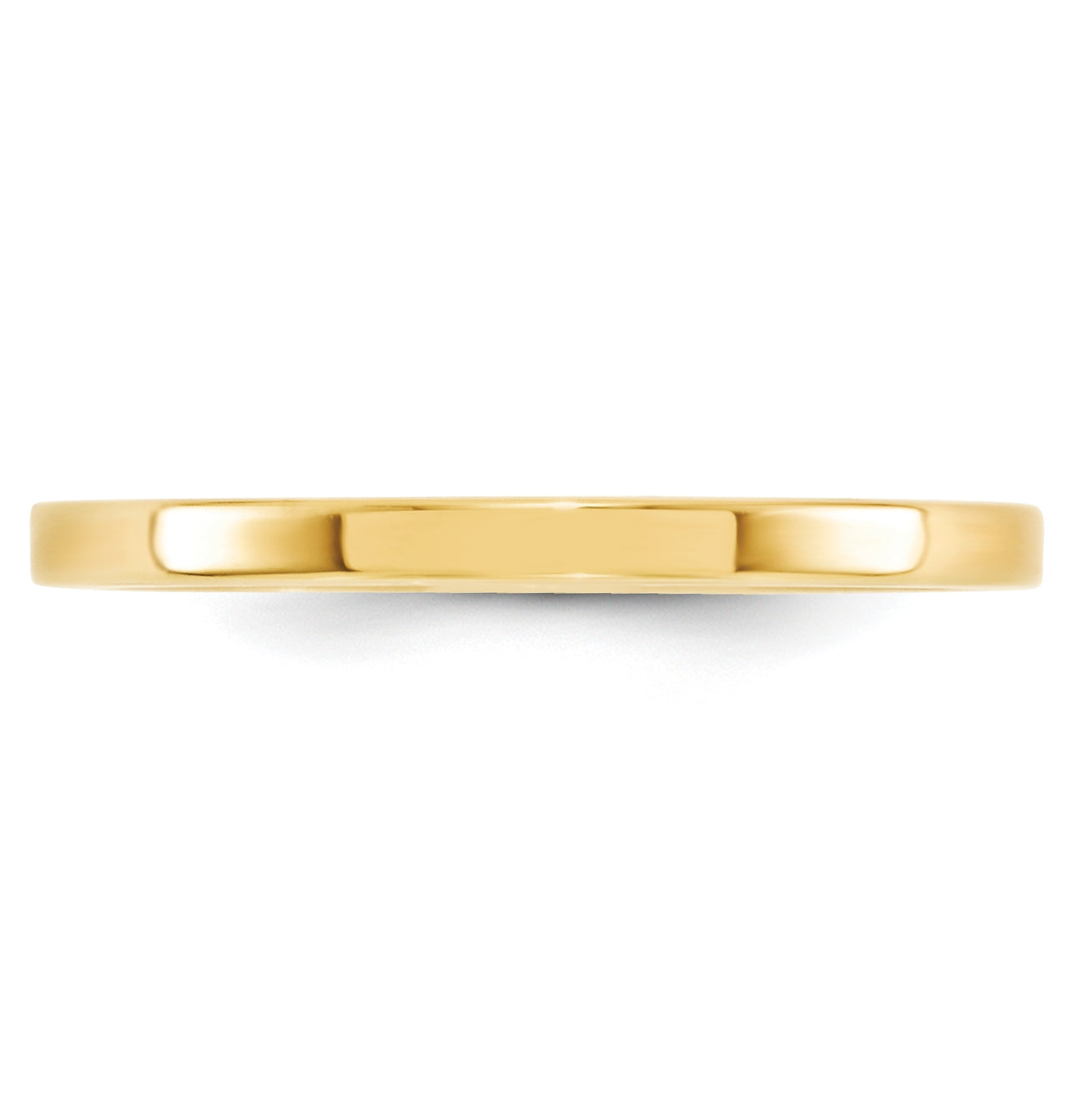 14k Yellow Gold 2mm Standard Weight Flat Comfort Fit Wedding Band Size 4.5