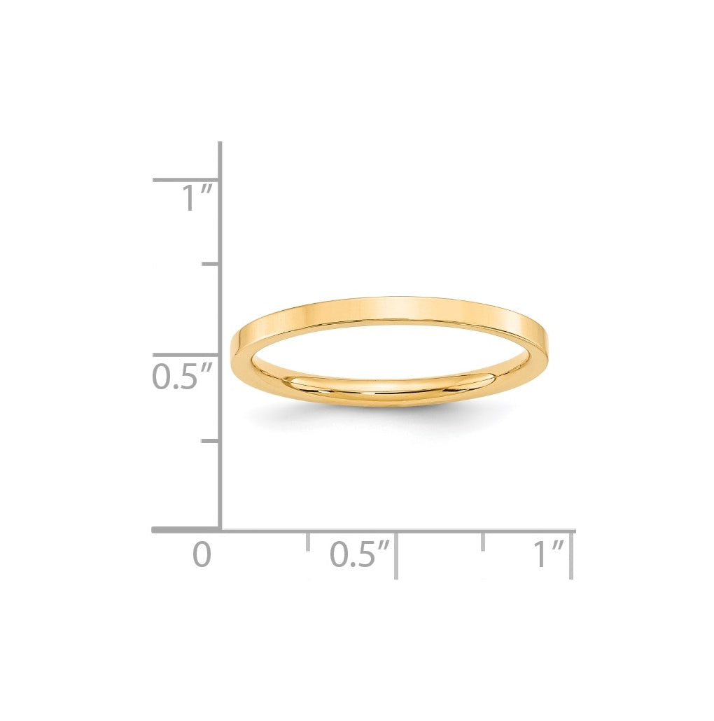14K Yellow Or White Gold Standard Weight Flat Comfort Fit Wedding Band