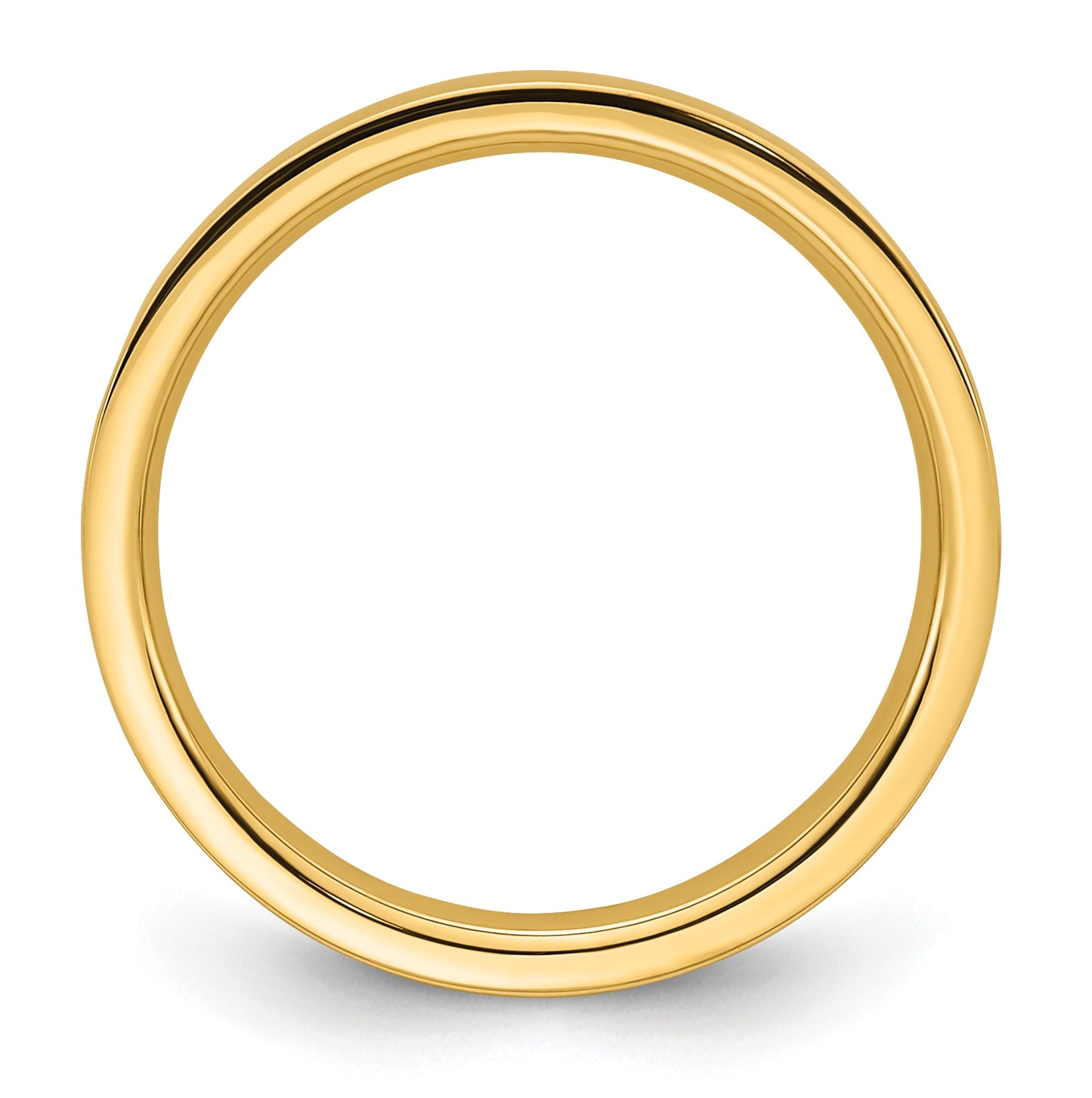 14k Yellow Gold 2.5mm Standard Weight Flat Comfort Fit Wedding Band Size 5.5