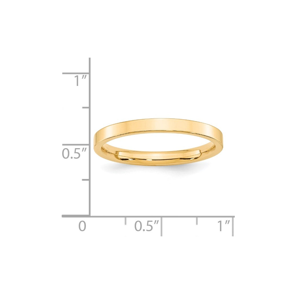 14K Yellow Or White Gold Standard Weight Flat Comfort Fit Wedding Band