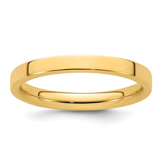 14k Yellow Gold 2.5mm Standard Weight Flat Comfort Fit Wedding Band Size 4.5