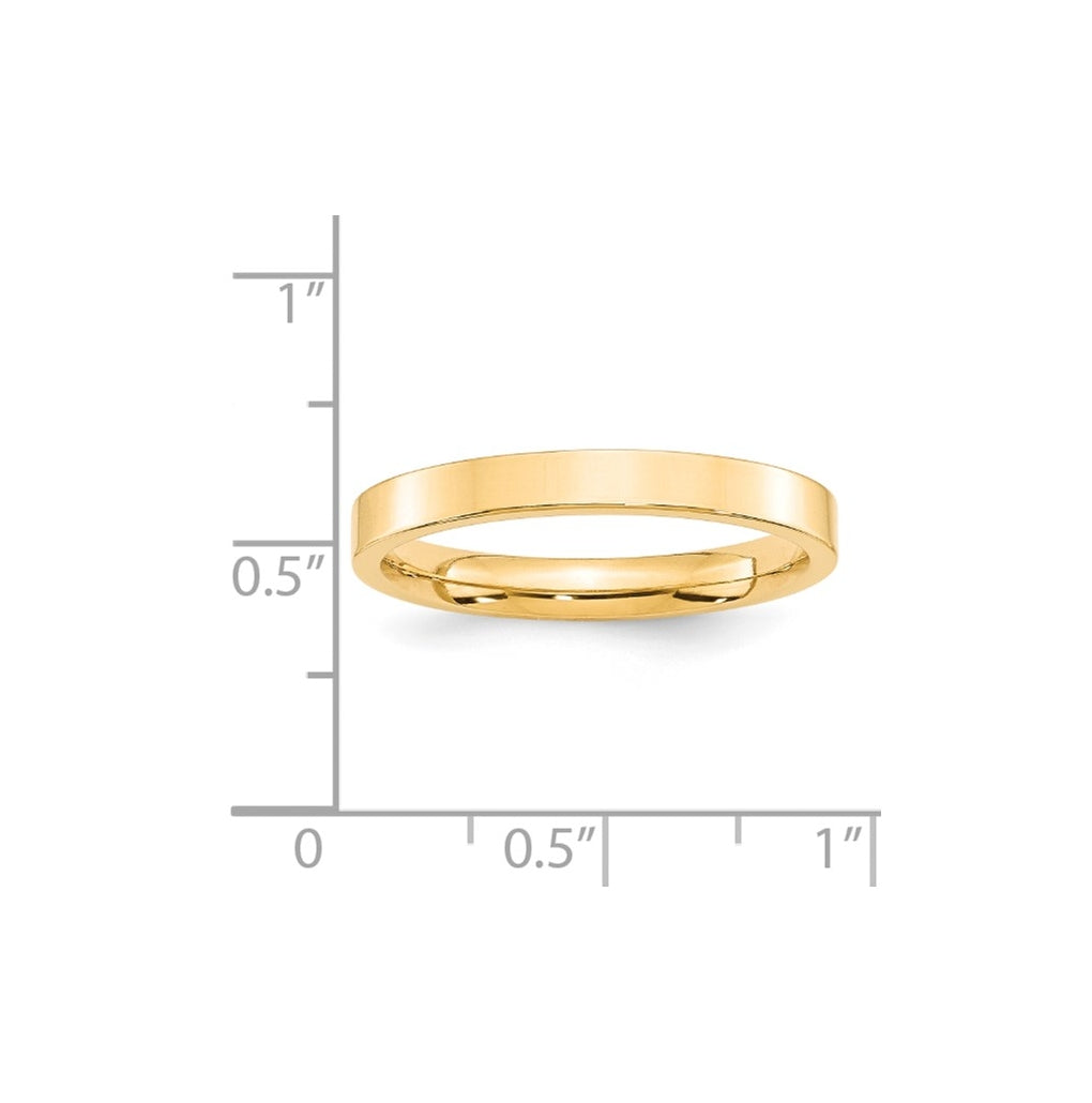 14K Yellow Or White Gold Standard Weight Flat Comfort Fit Wedding Band