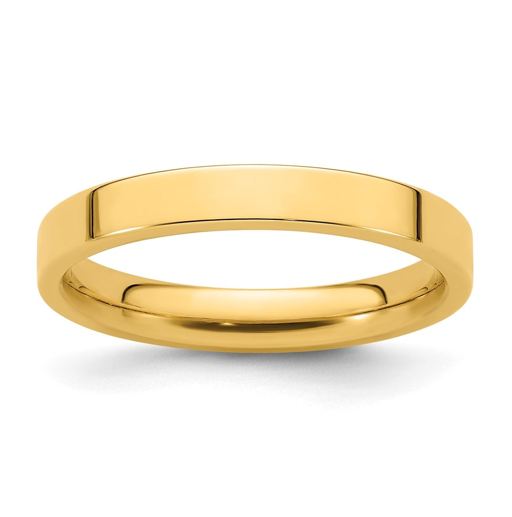 14K Yellow Or White Gold Standard Weight Flat Comfort Fit Wedding Band