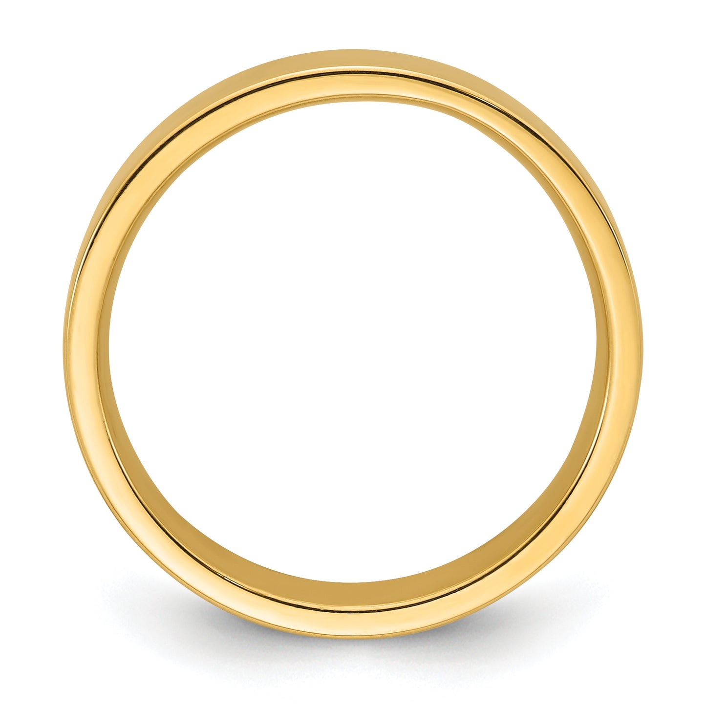 14k Yellow Gold 5mm Standard Weight Flat Comfort Fit Wedding Band Size 4