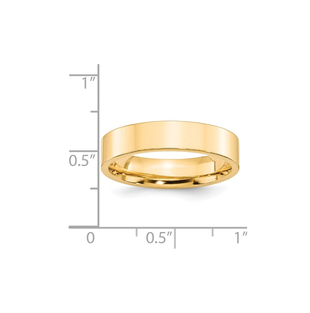 14K Yellow Or White Gold Standard Weight Flat Comfort Fit Wedding Band