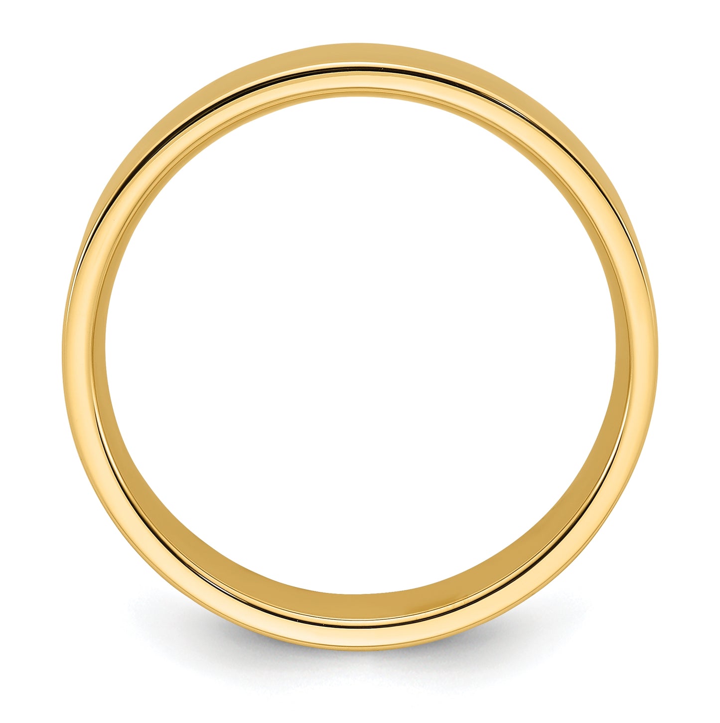 14k Yellow Gold 7mm Standard Weight Flat Comfort Fit Wedding Band Size 5.5