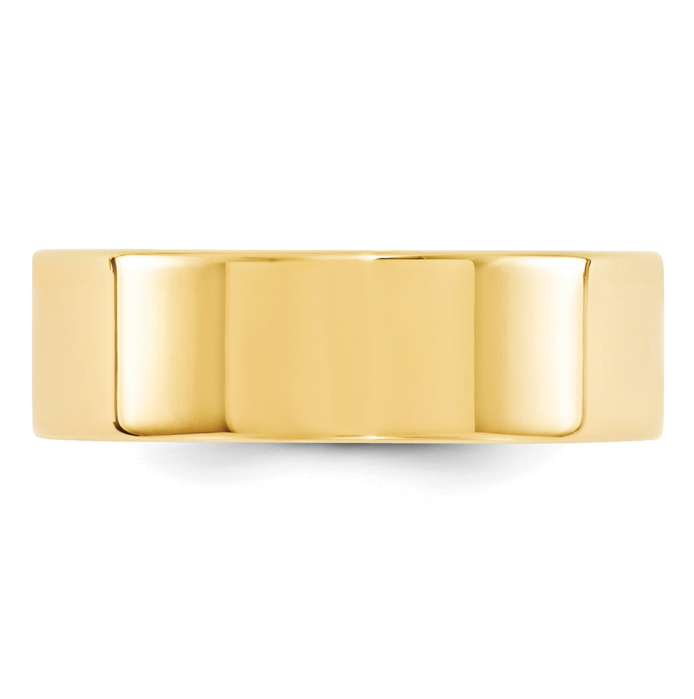 14k Yellow Gold 7mm Standard Weight Flat Comfort Fit Wedding Band Size 4.5