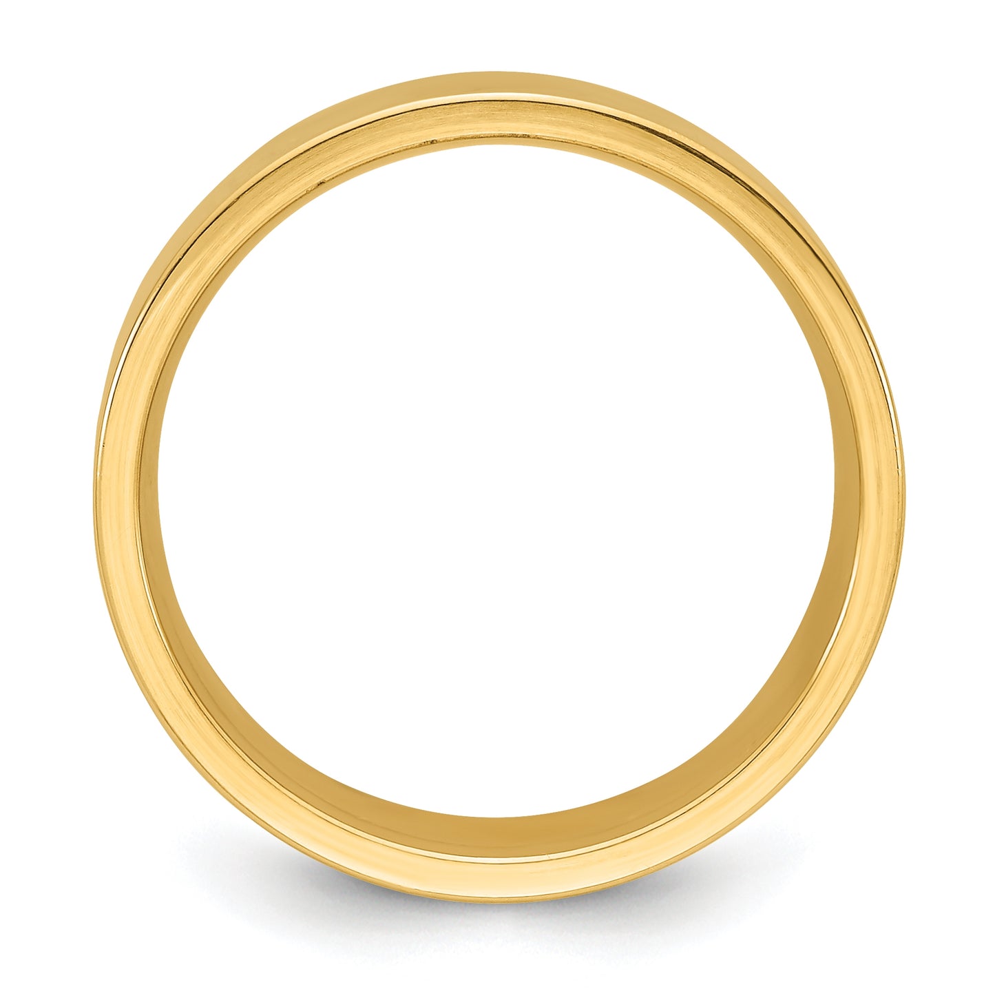 14k Yellow Gold 8mm Standard Weight Flat Comfort Fit Wedding Band Size 5.5