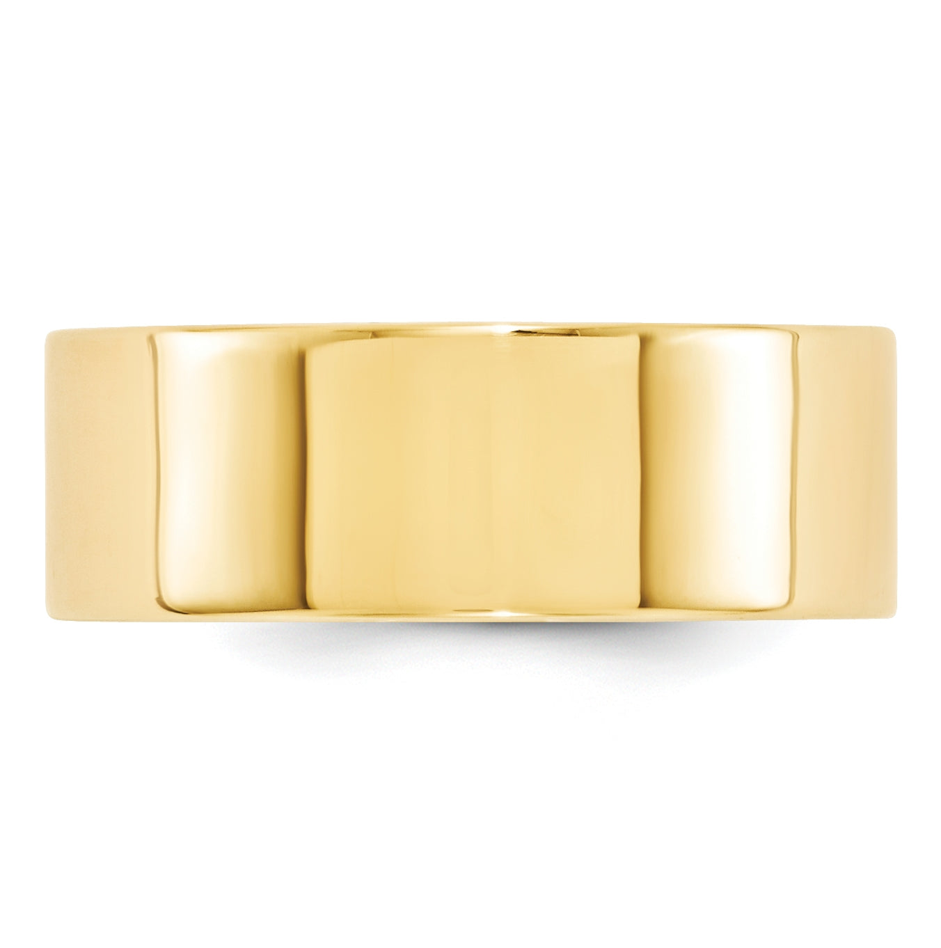 14k Yellow Gold 8mm Standard Weight Flat Comfort Fit Wedding Band Size 5.5