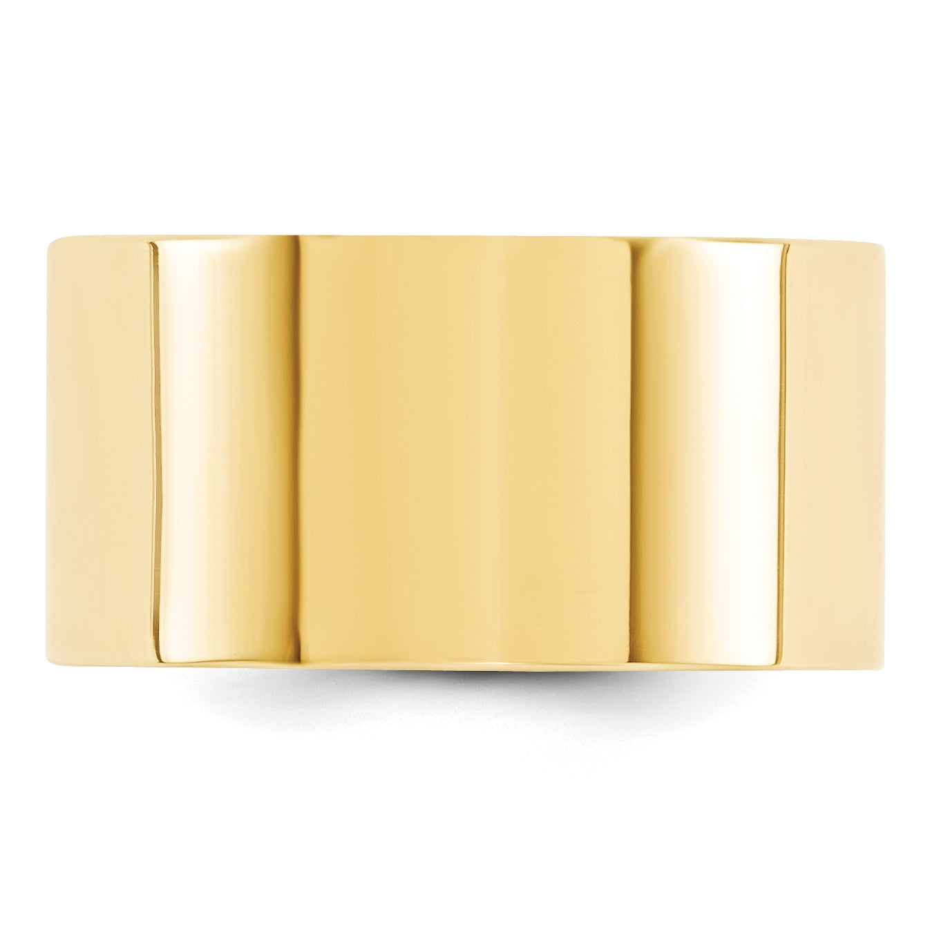14k Yellow Gold 12mm Standard Weight Flat Comfort Fit Wedding Band Size 4.5