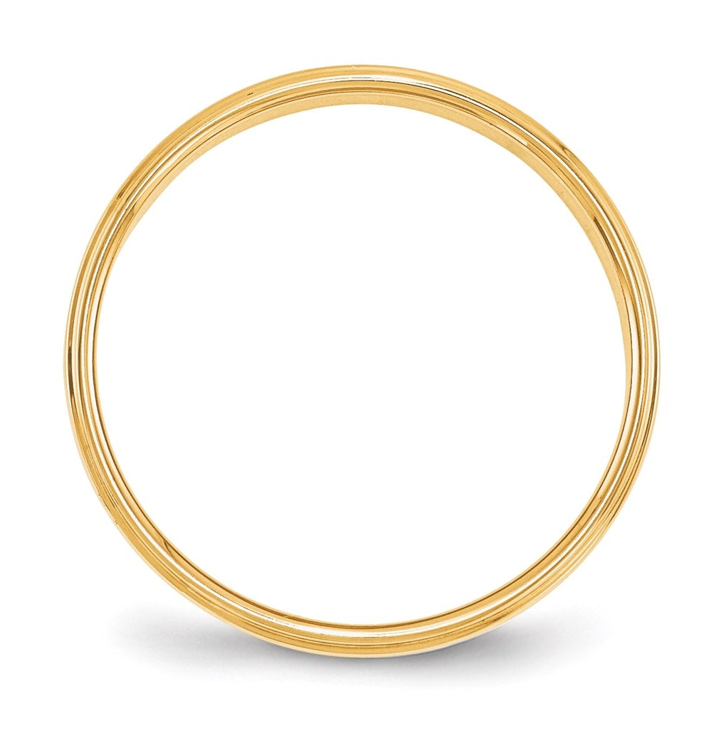 14k Yellow Or White Gold Flat with Step Edge Wedding Band