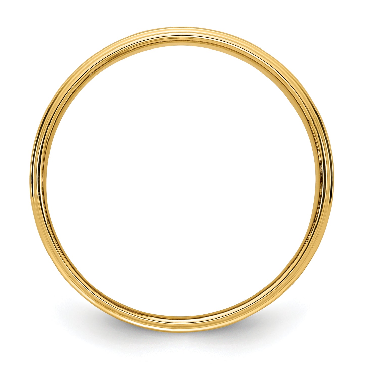 14k Yellow Gold 6mm Flat with Step Edge Wedding Band Size 4