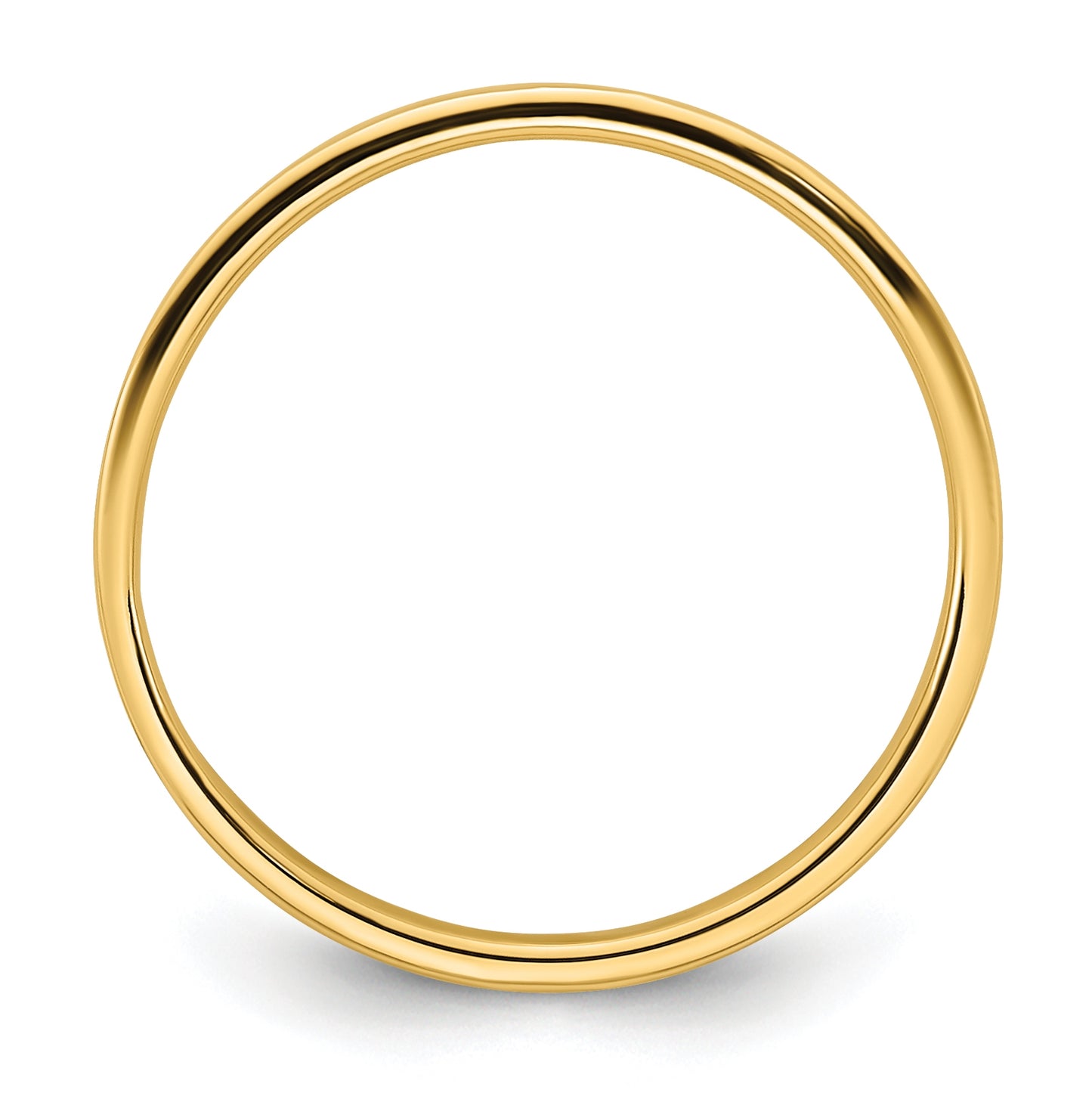 14k Yellow Gold 2mm Lightweight Flat Wedding Band Size 4