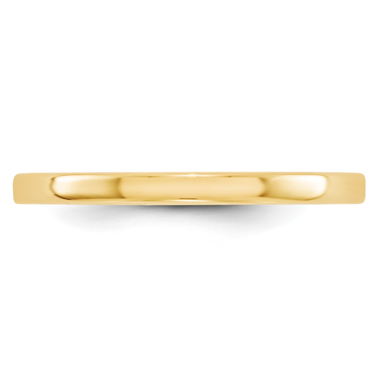 14k Yellow Gold 2mm Lightweight Flat Wedding Band Size 5