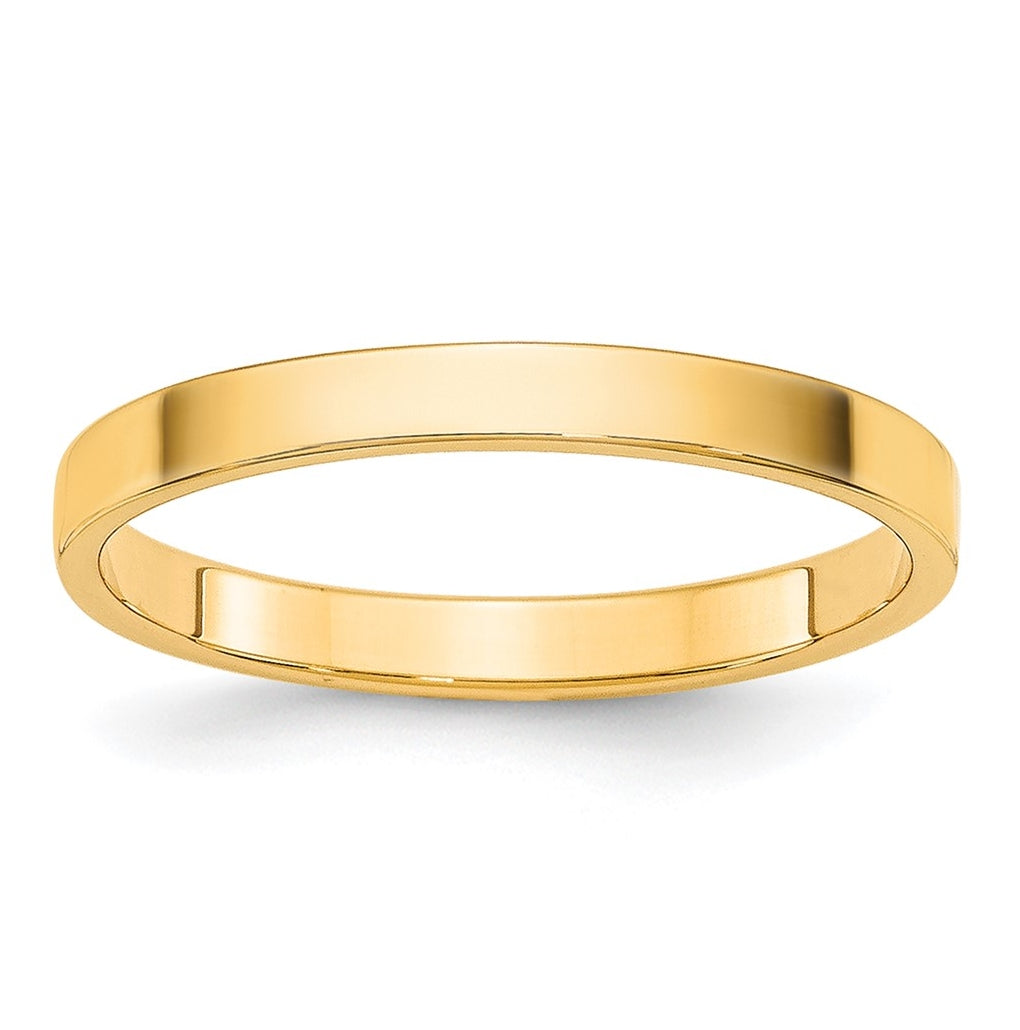 14k Yellow Or White Or Rose Gold Lightweight Flat Wedding Band