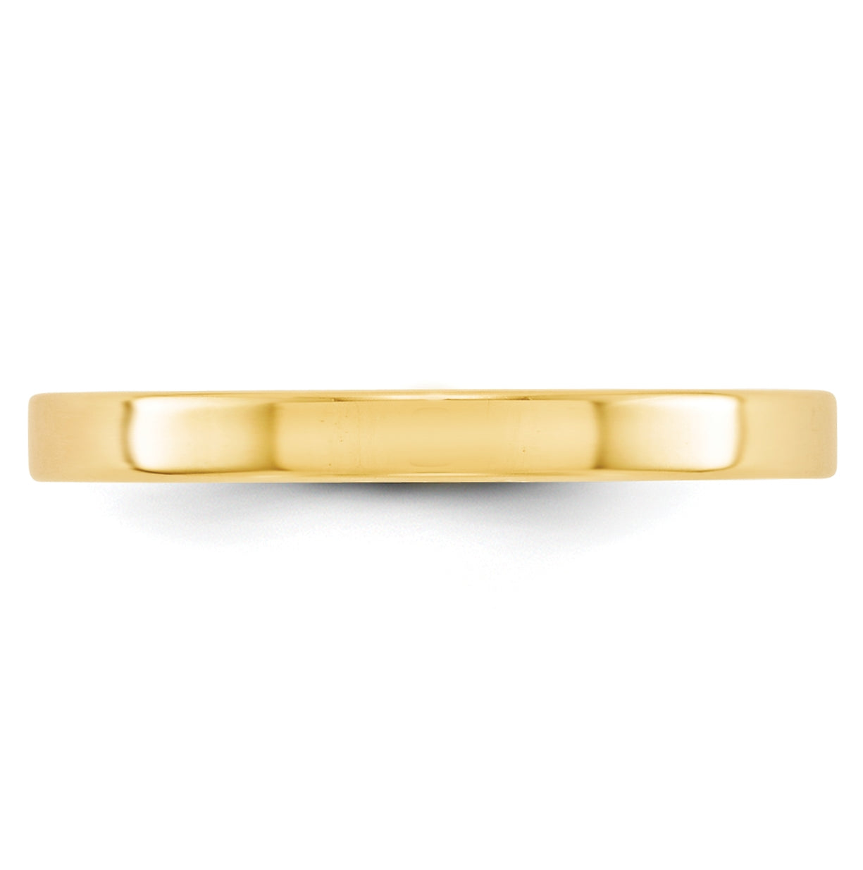 14k Yellow Gold 2.5mm Lightweight Flat Wedding Band Size 5.5