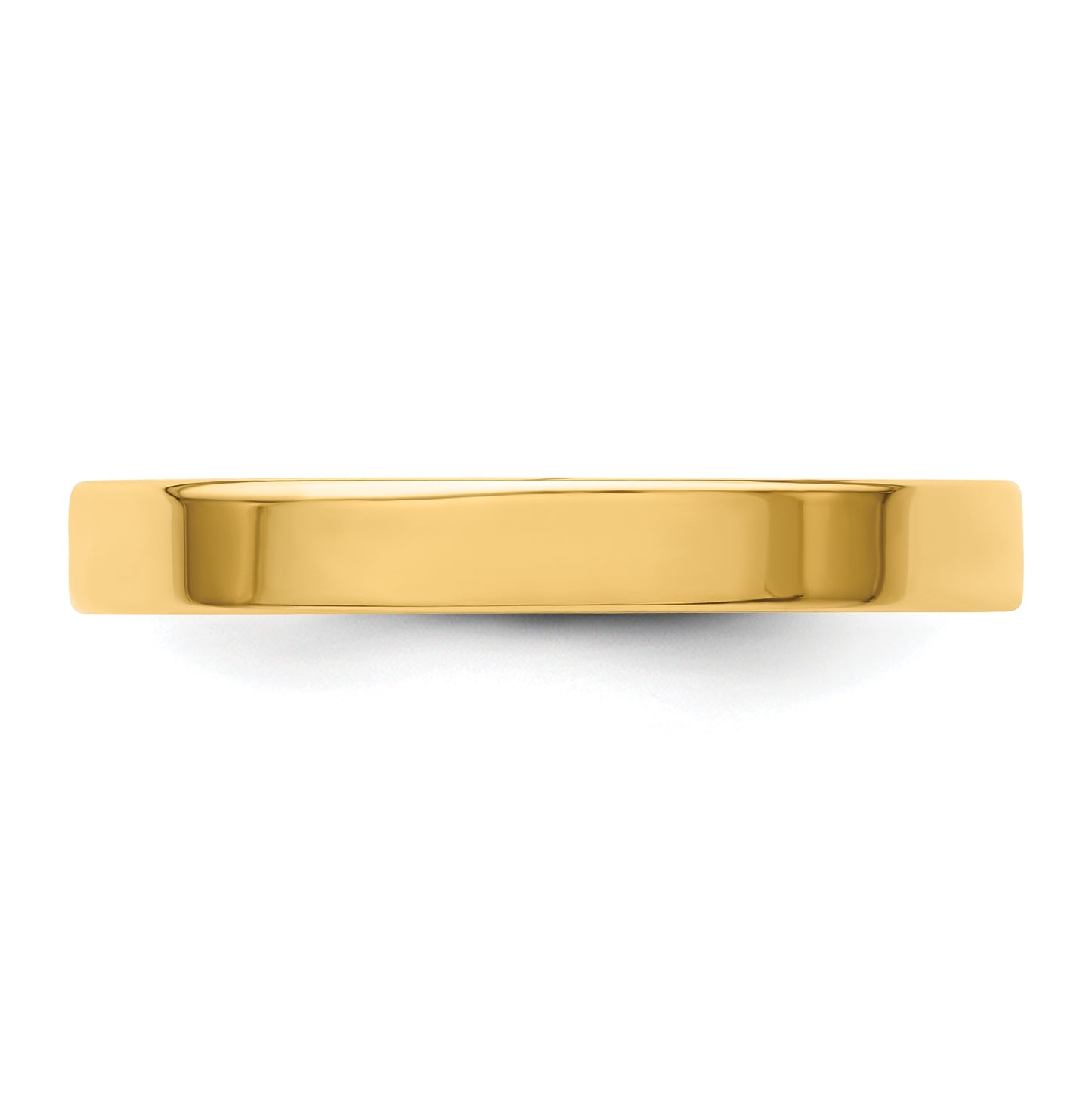 14k Yellow Gold 3mm Lightweight Flat Wedding Band Size 5.5