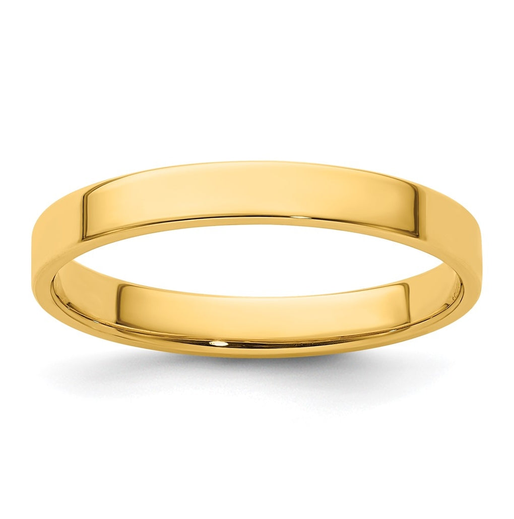 14k Yellow Or White Or Rose Gold Lightweight Flat Wedding Band