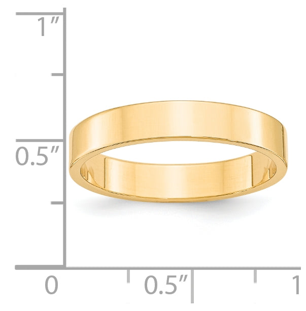 14k Yellow Or White Or Rose Gold Lightweight Flat Wedding Band