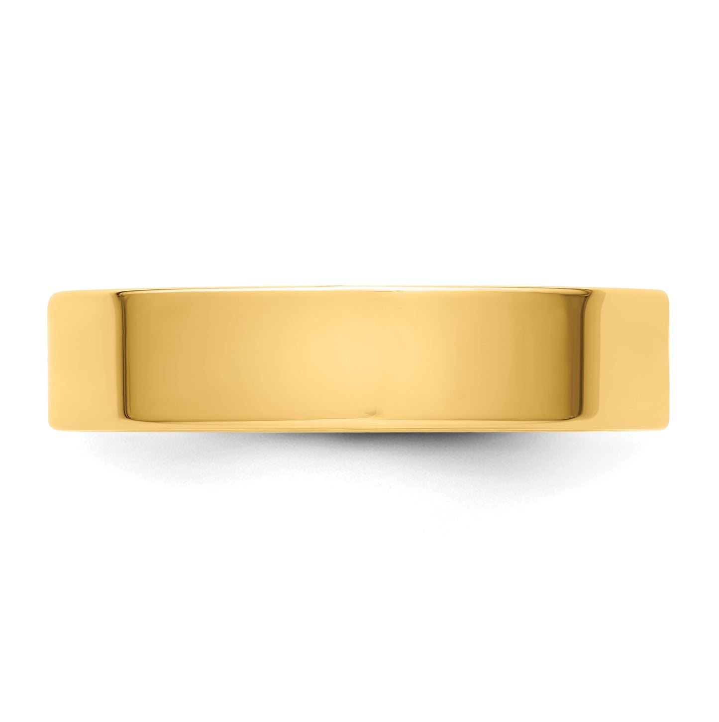 14k Yellow Gold 5mm Lightweight Flat Wedding Band Size 5