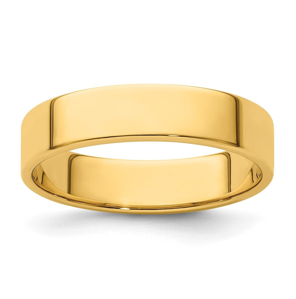 14k Yellow Or White Or Rose Gold Lightweight Flat Wedding Band