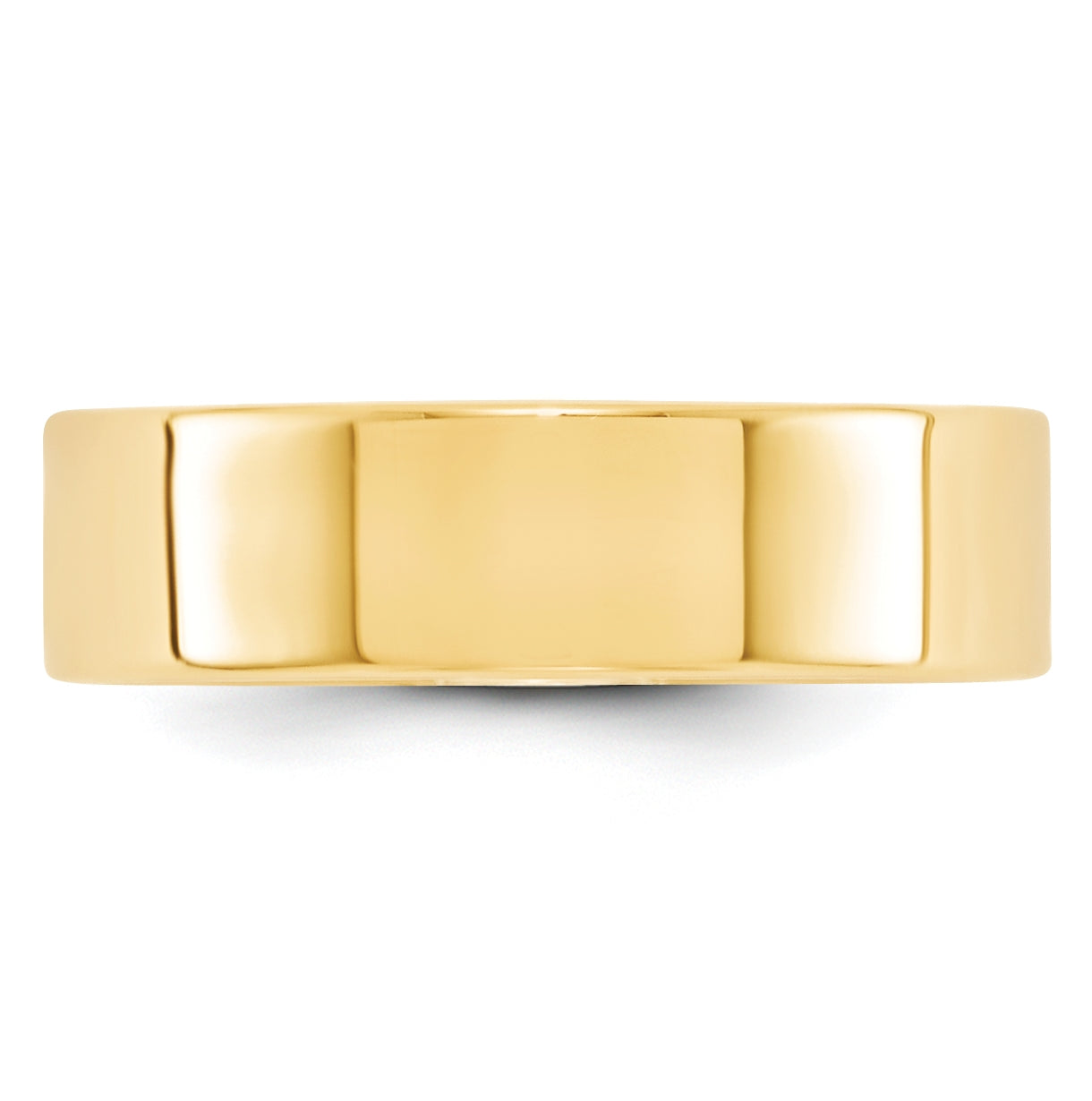 14k Yellow Gold 6mm Lightweight Flat Wedding Band Size 5.5