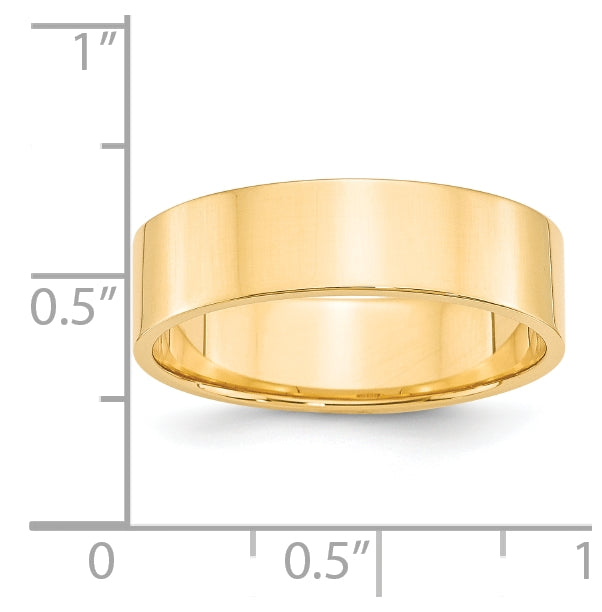 14k Yellow Or White Or Rose Gold Lightweight Flat Wedding Band
