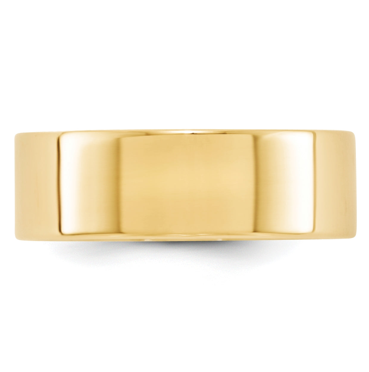 14k Yellow Gold 7mm Lightweight Flat Wedding Band Size 5