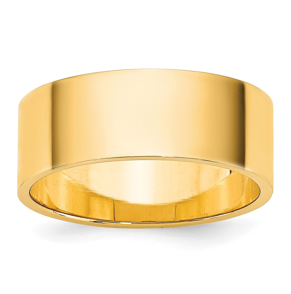 14k Yellow Or White Or Rose Gold Lightweight Flat Wedding Band