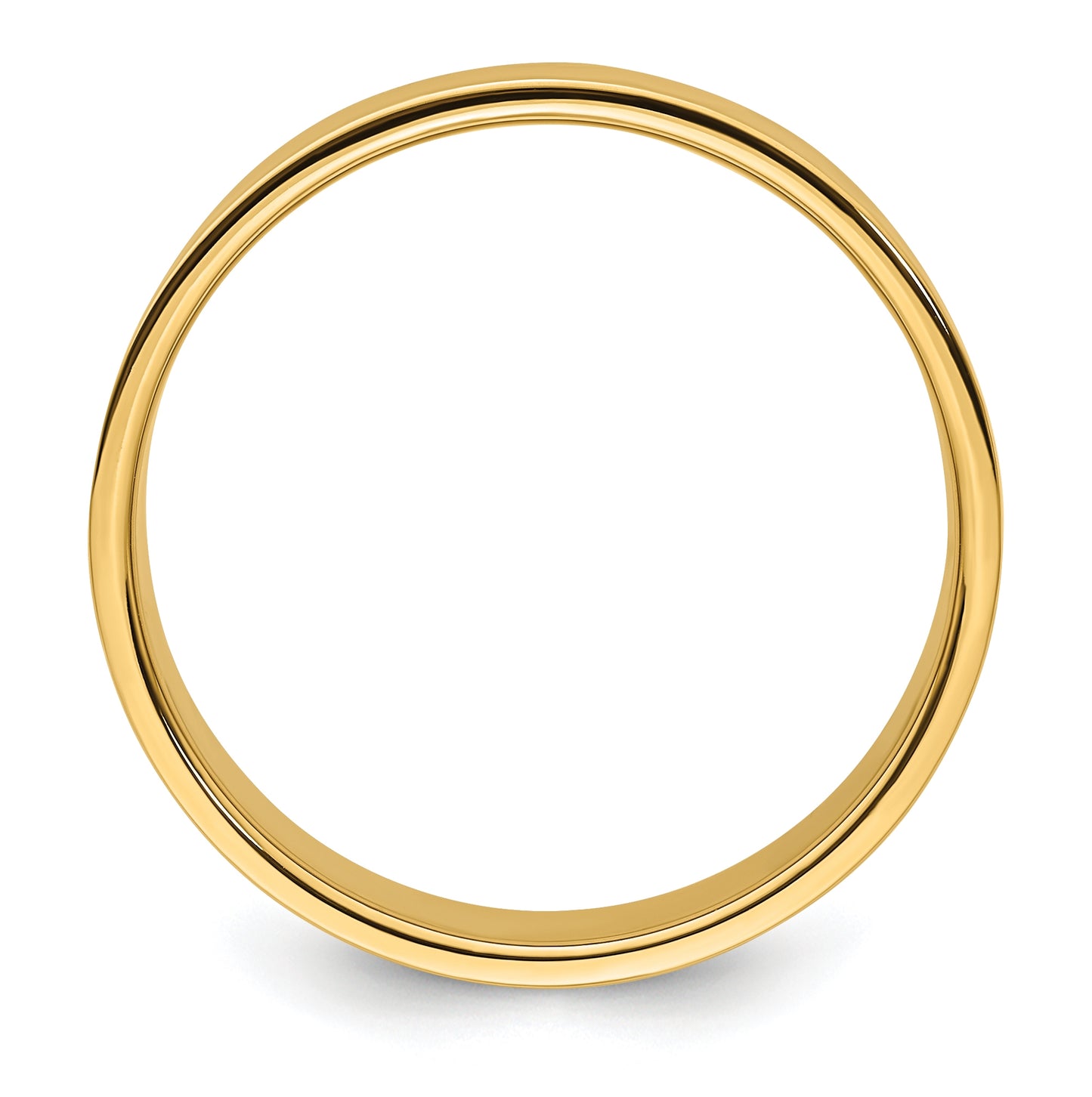 14k Yellow Gold 8mm Lightweight Flat Wedding Band Size 4.5
