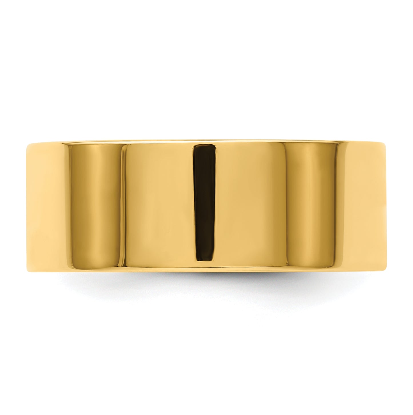 14k Yellow Gold 8mm Lightweight Flat Wedding Band Size 5.5