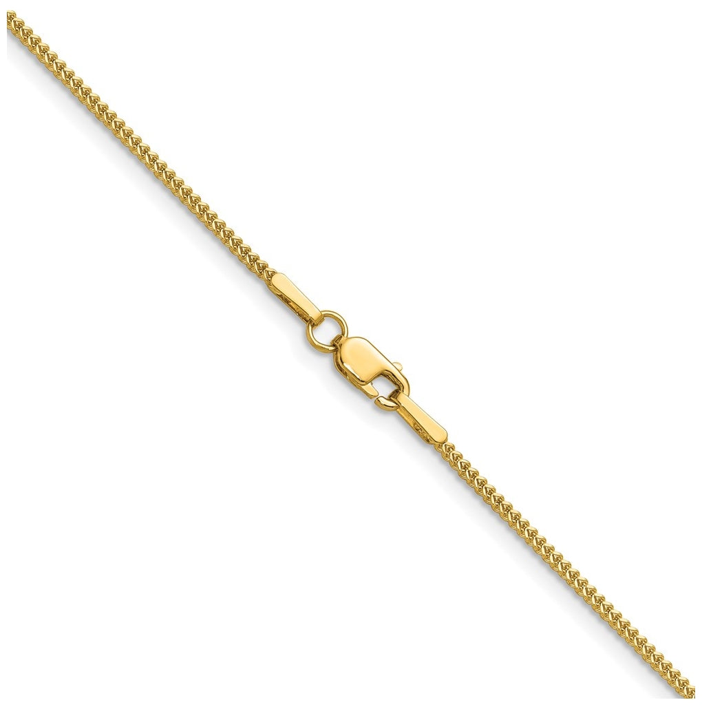 14K Yellow Gold .9mm Franco Chain – Elegant Jewelry Gift for Birthday, Anniversary, Engagement, Wedding