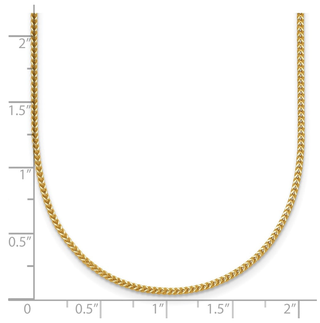 14K Yellow Gold .9mm Franco Chain – Elegant Jewelry Gift for Birthday, Anniversary, Engagement, Wedding