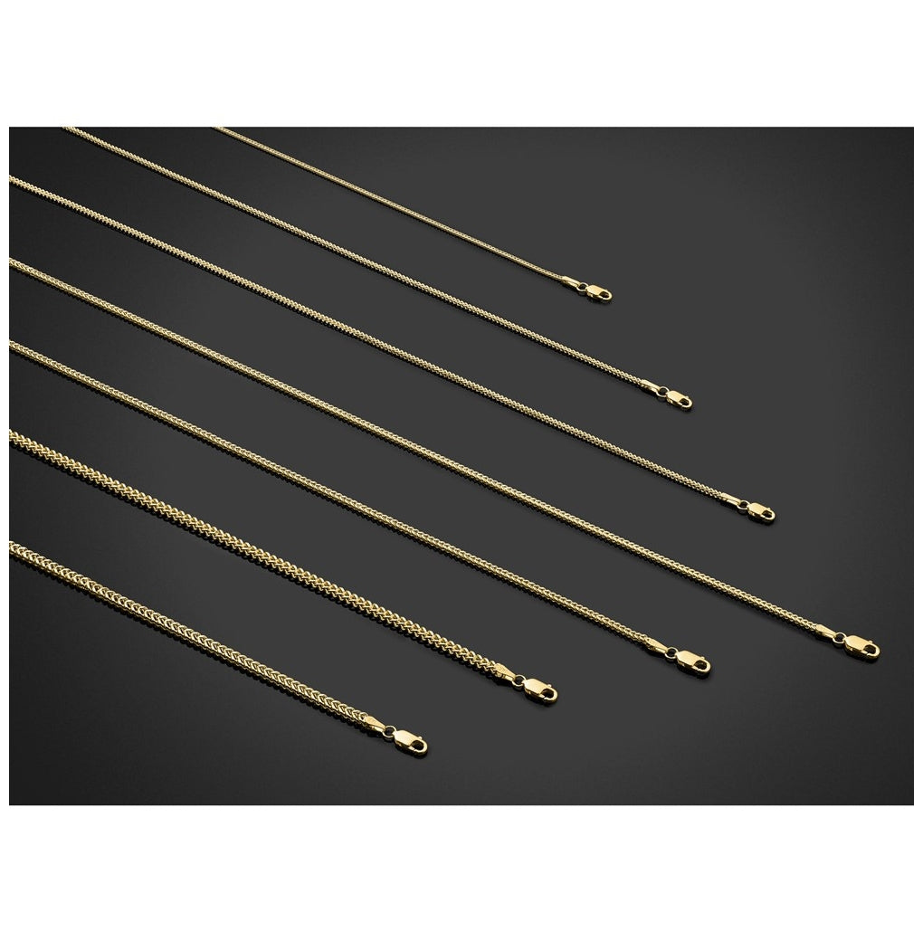 14K Yellow Gold .9mm Franco Chain – Elegant Jewelry Gift for Birthday, Anniversary, Engagement, Wedding