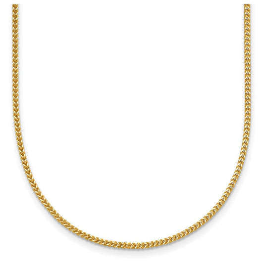 14K Yellow Gold .9mm Franco Chain – Elegant Jewelry Gift for Birthday, Anniversary, Engagement, Wedding