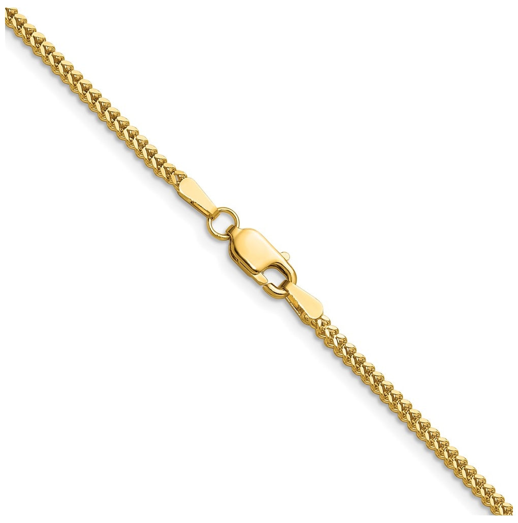 14K Yellow Gold 1.4mm Franco Chain – Elegant Jewelry Gift for Birthday, Anniversary, Engagement, Wedding