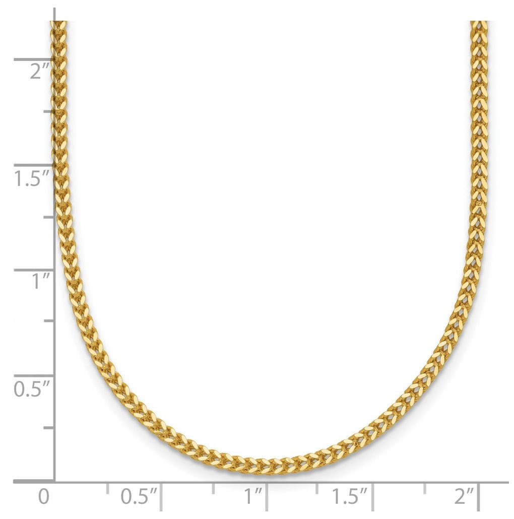 14K Yellow Gold 1.4mm Franco Chain – Elegant Jewelry Gift for Birthday, Anniversary, Engagement, Wedding