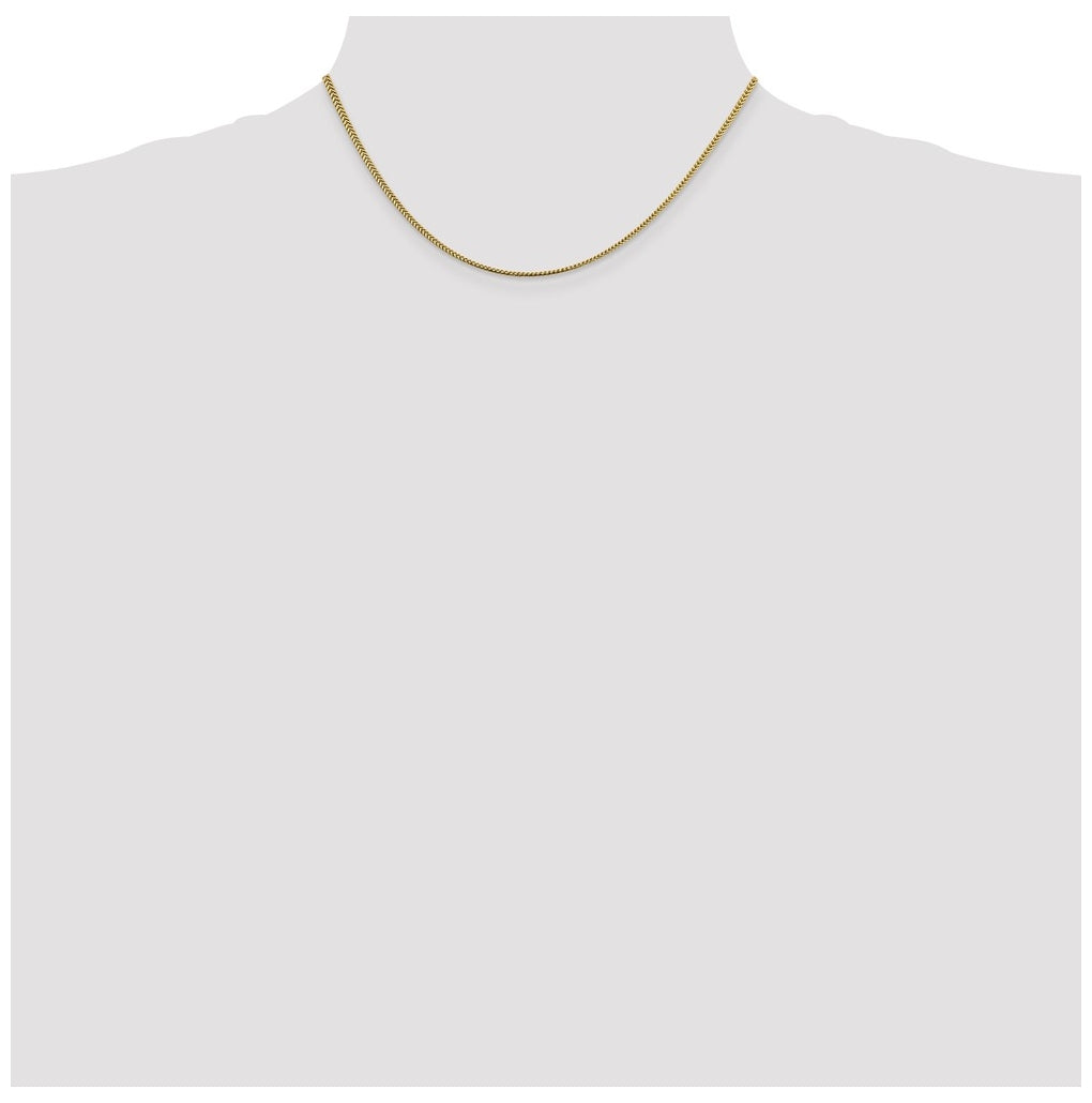 14K Yellow Gold 1.4mm Franco Chain – Elegant Jewelry Gift for Birthday, Anniversary, Engagement, Wedding