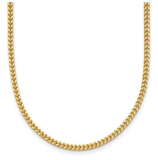 14K Yellow Gold 1.4mm Franco Chain – Elegant Jewelry Gift for Birthday, Anniversary, Engagement, Wedding