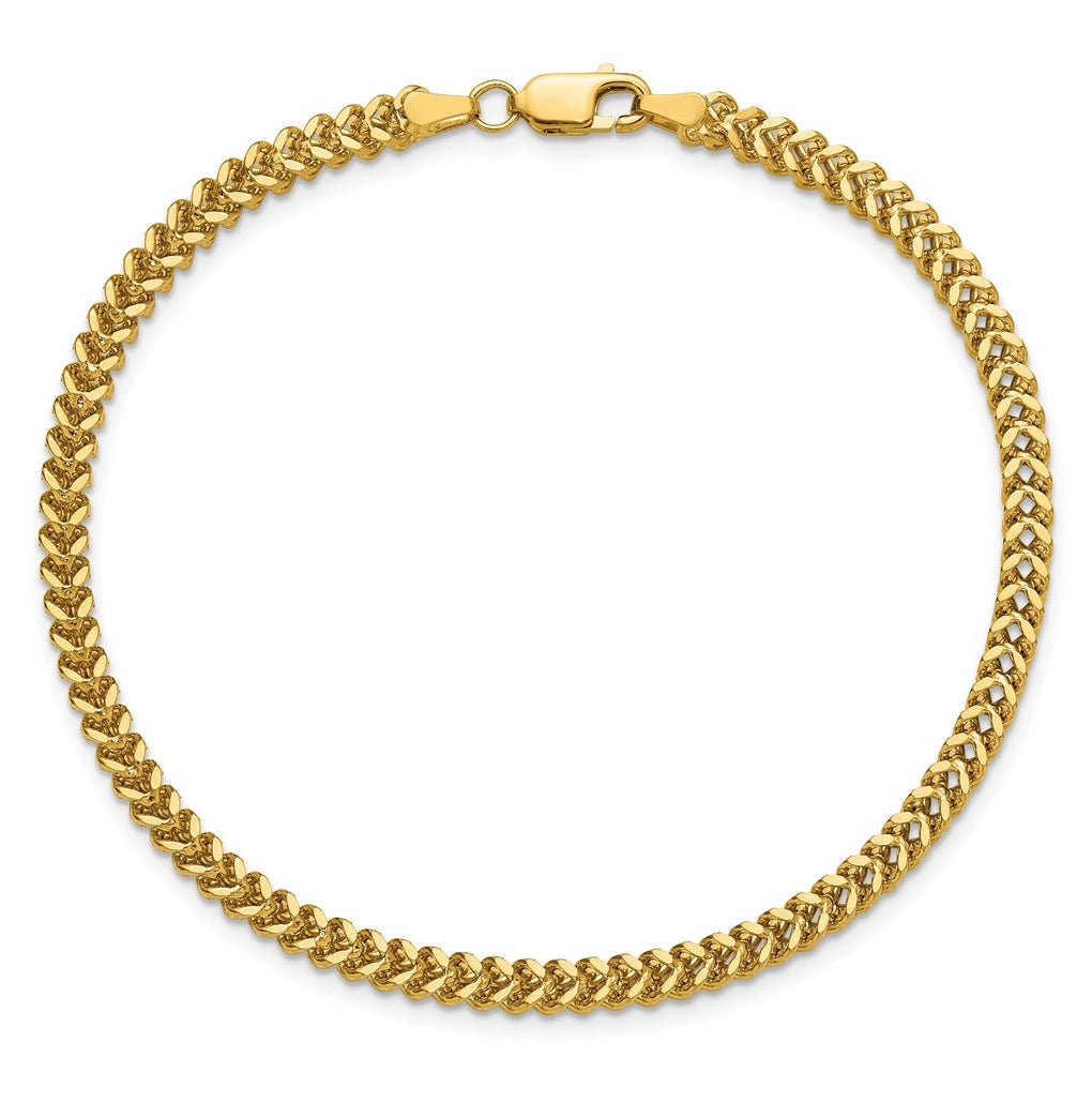 14K Yellow Gold 2.5mm Franco Chain – Elegant Jewelry Gift for Birthday, Anniversary, Engagement, Wedding