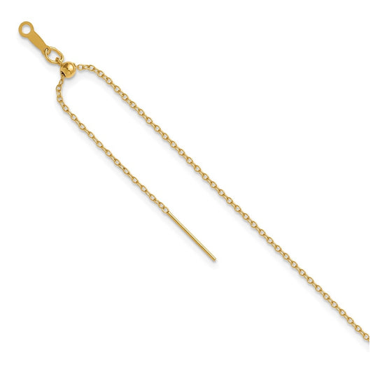 1/20 14K Gold Filled 1.15mm Adjusable Add-a-Bead Cable 8in Bracelet