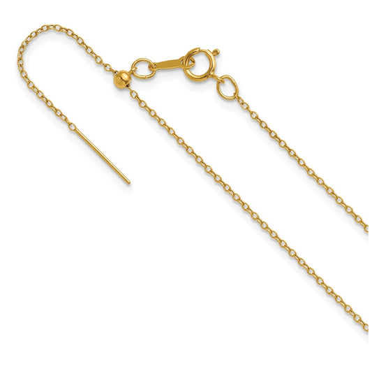 1/20 14K Gold Filled Or Sterling Silver Adjustable Add-A-Bead Cable Chain Necklace