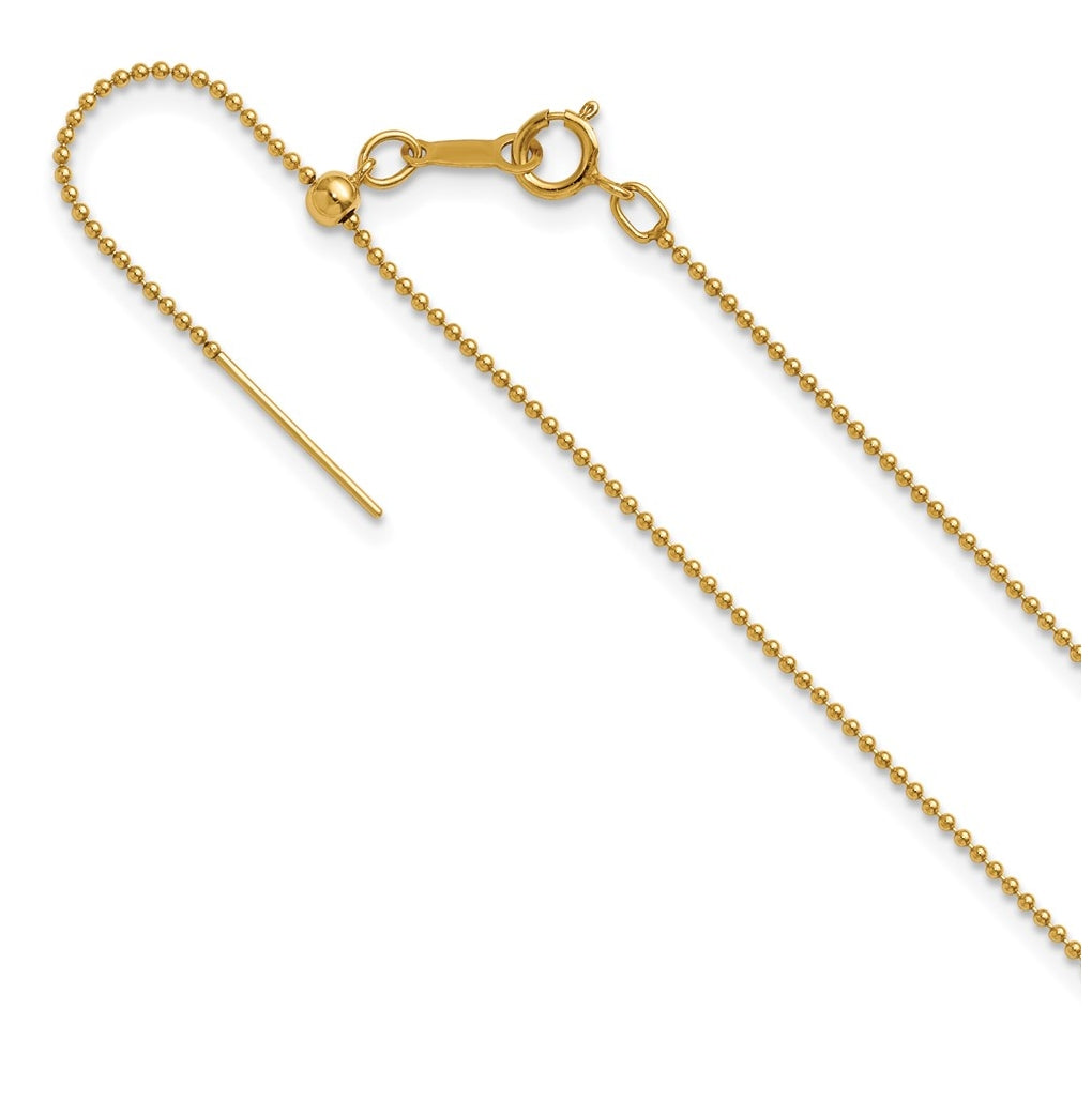 1/20 14K Gold Filled Or Sterling Silver Adjustable Add-A-Bead Cable Chain Necklace