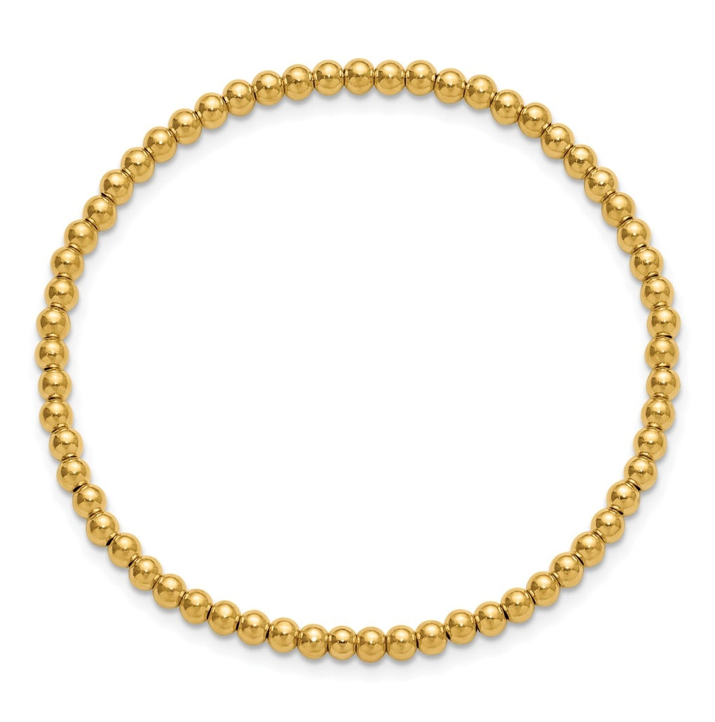 Gold Filled 6.5in 3.00mm Beaded Stretch Bracelet