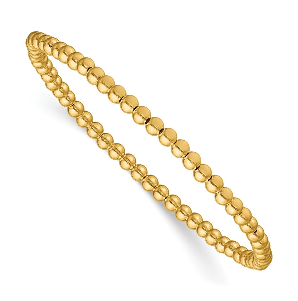 Gold Filled 6.5in 3.00mm Beaded Stretch Bracelet