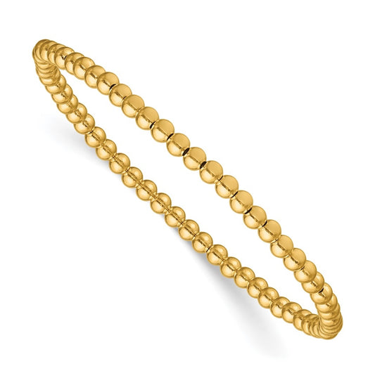 Gold Filled 6.5in 3.00mm Beaded Stretch Bracelet