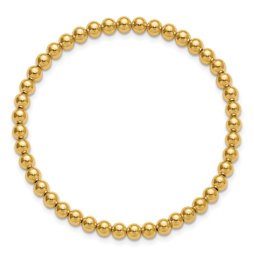 Gold Filled 6.5in 4.00mm Beaded Stretch Bracelet