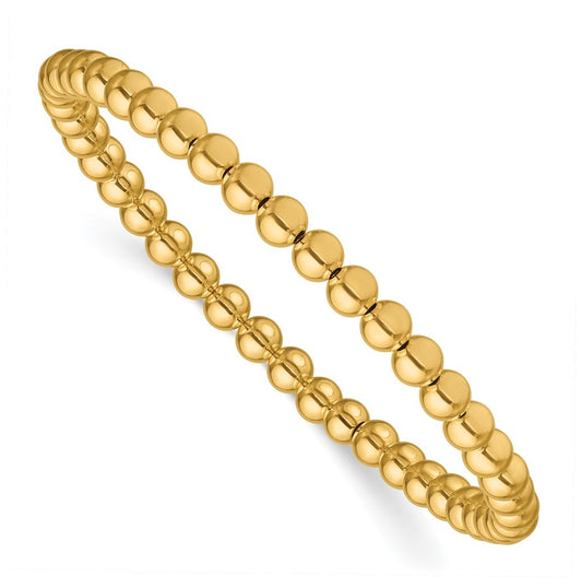 Gold Filled 6.5in 4.00mm Beaded Stretch Bracelet